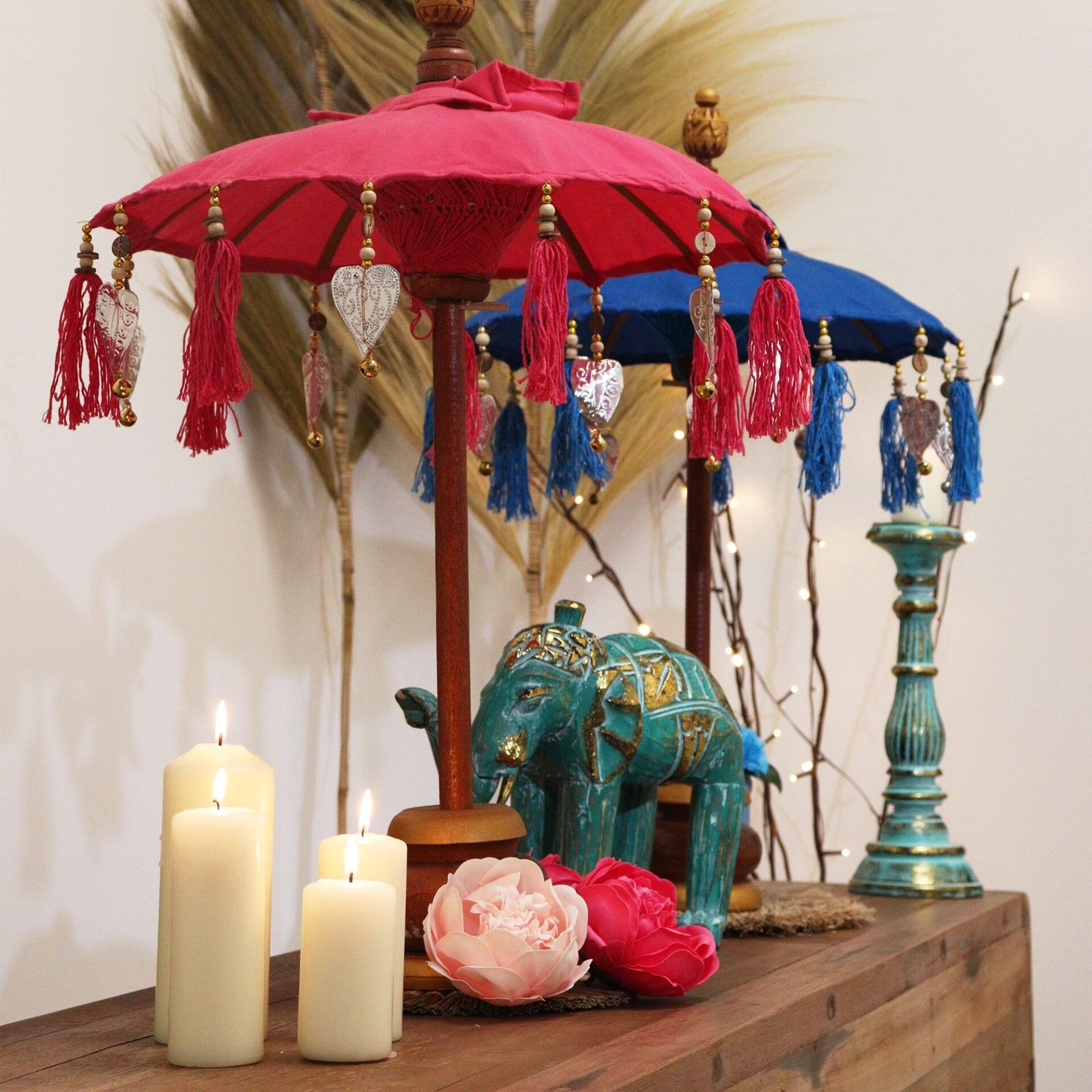 Sombrilla Bali Home Decor - Algodón - Rosa - 40cm - Imagen 7