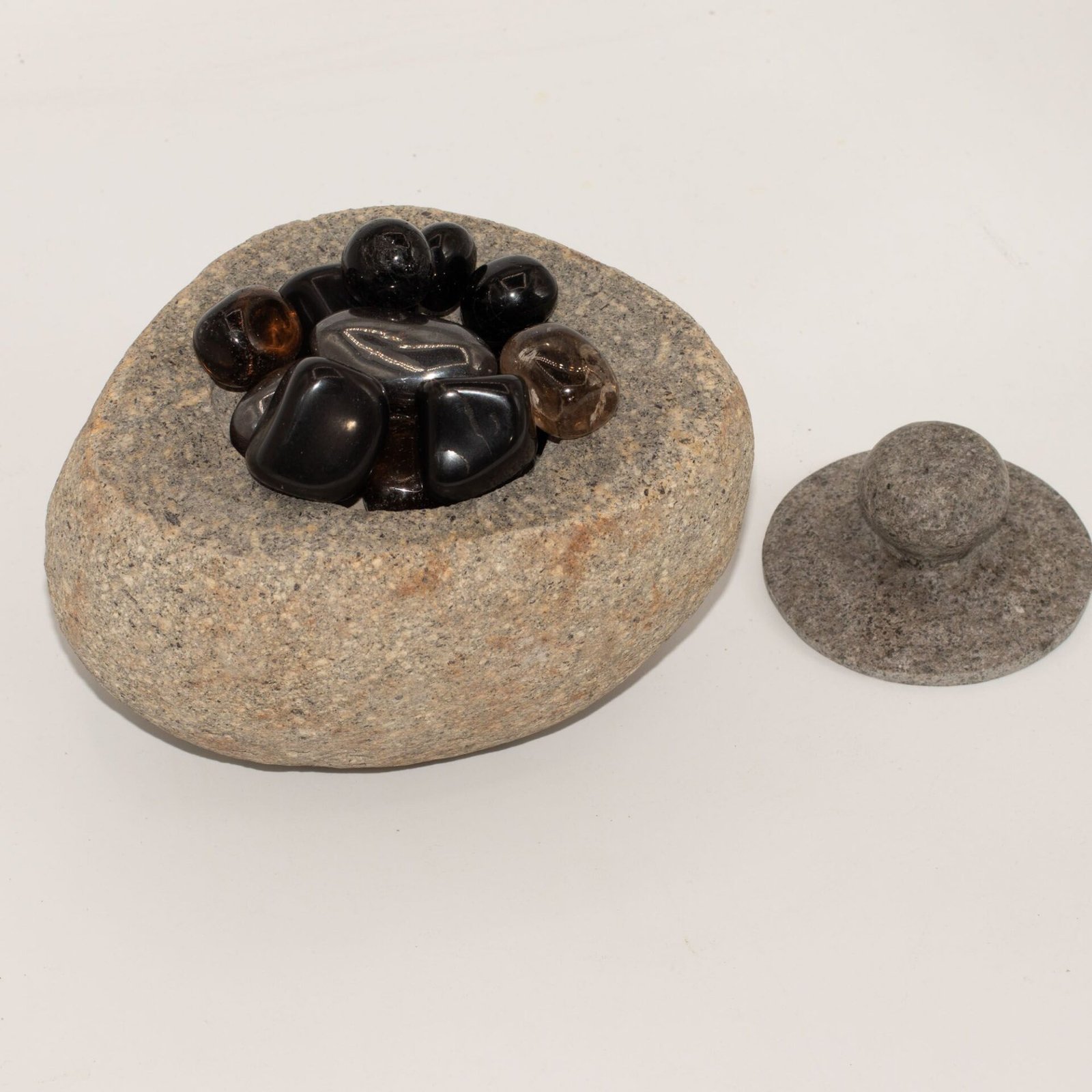 Maceta de piedra de río natural para enraizamiento - Grande (aprox 15x12cm) - Imagen 5