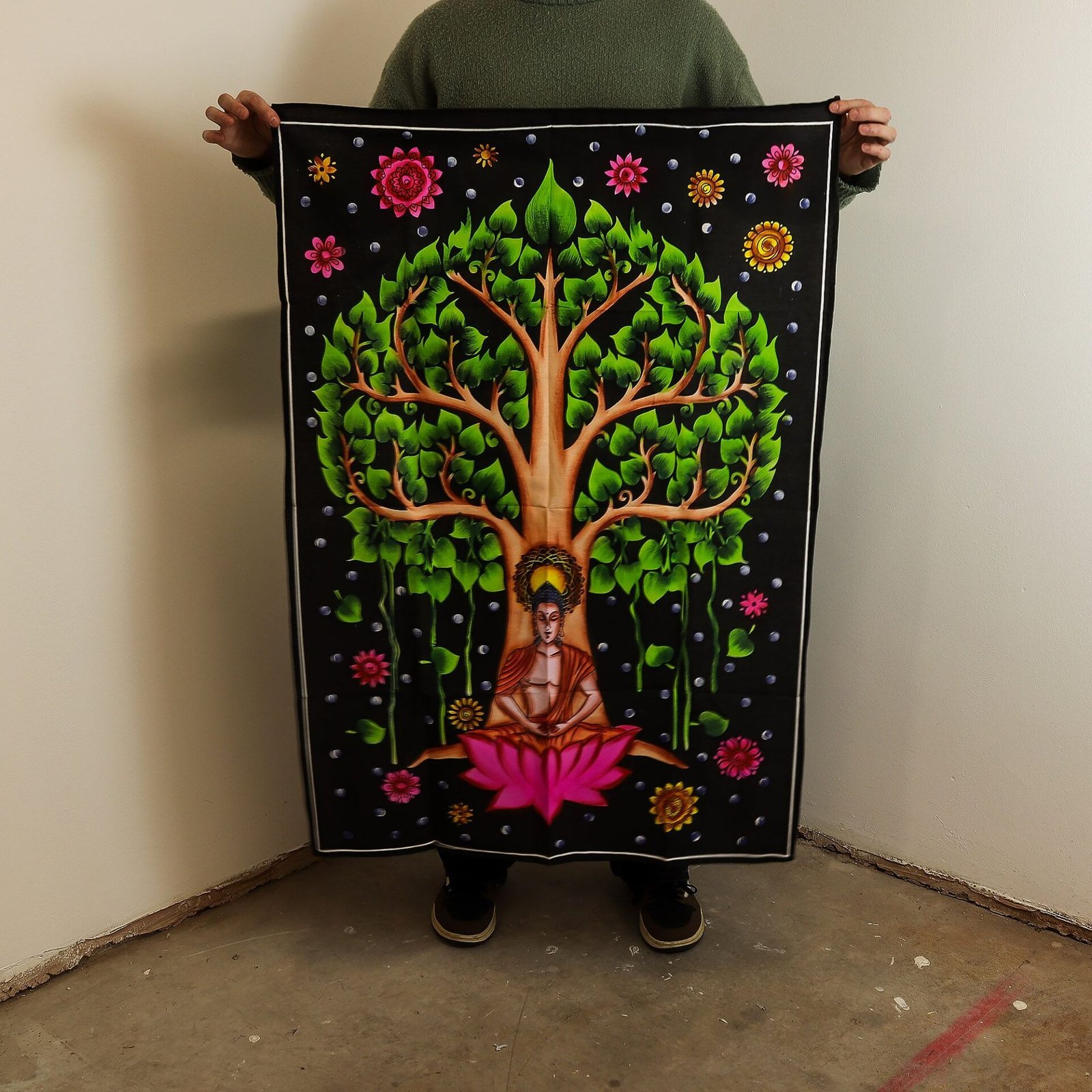Tapiz de algodón (70x110cm) - Árbol Bodhi de Buda - Imagen 2