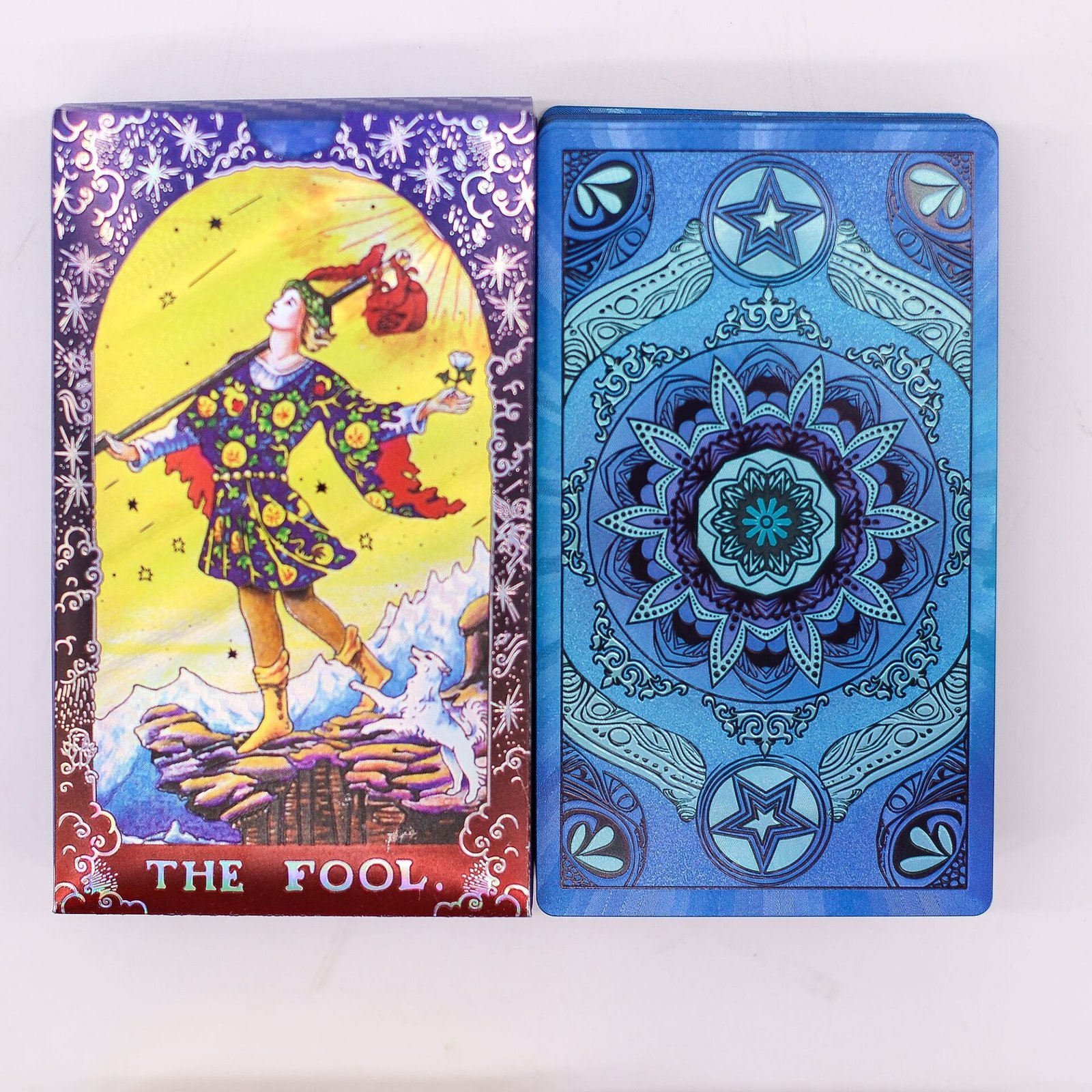 Cartas de Tarot con foil azul - Mandala - con folleto - Imagen 3