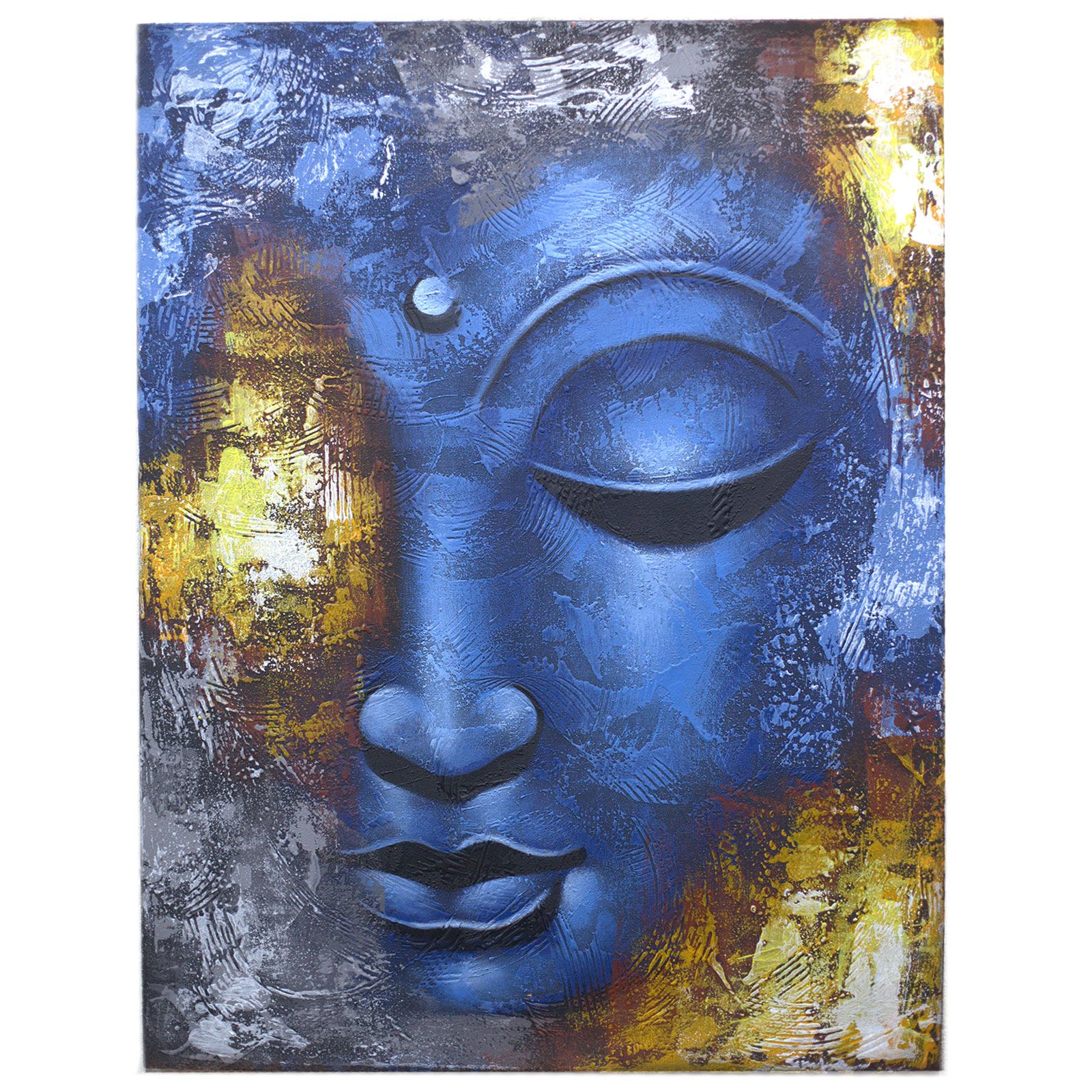 Cuadro de Buda - Cara Azul Abstracta 80x60 cm.
