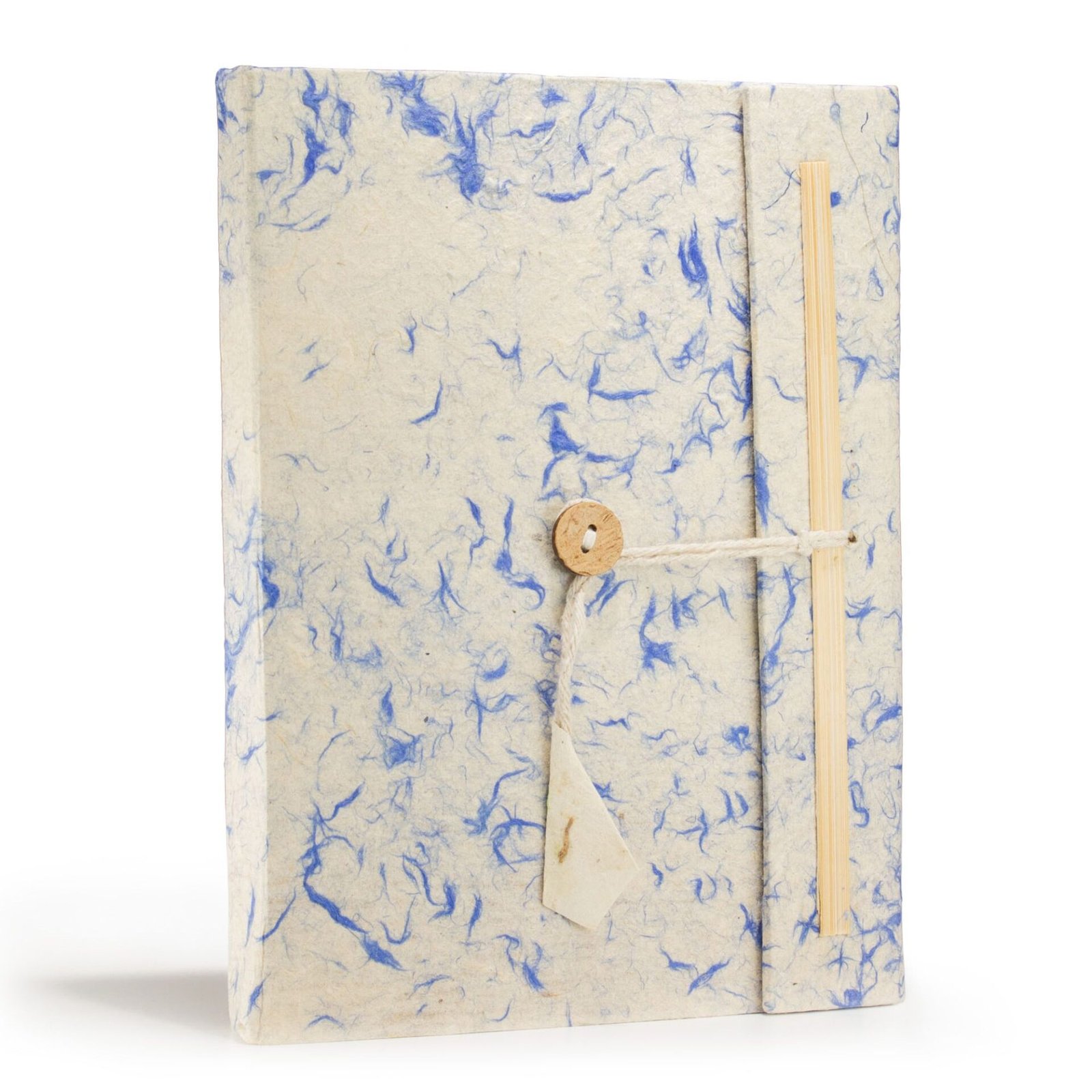 Cuaderno de algodón azul mixto Lokta grande (21x15cm) - 45 hojas - incluye marcador - Imagen 2