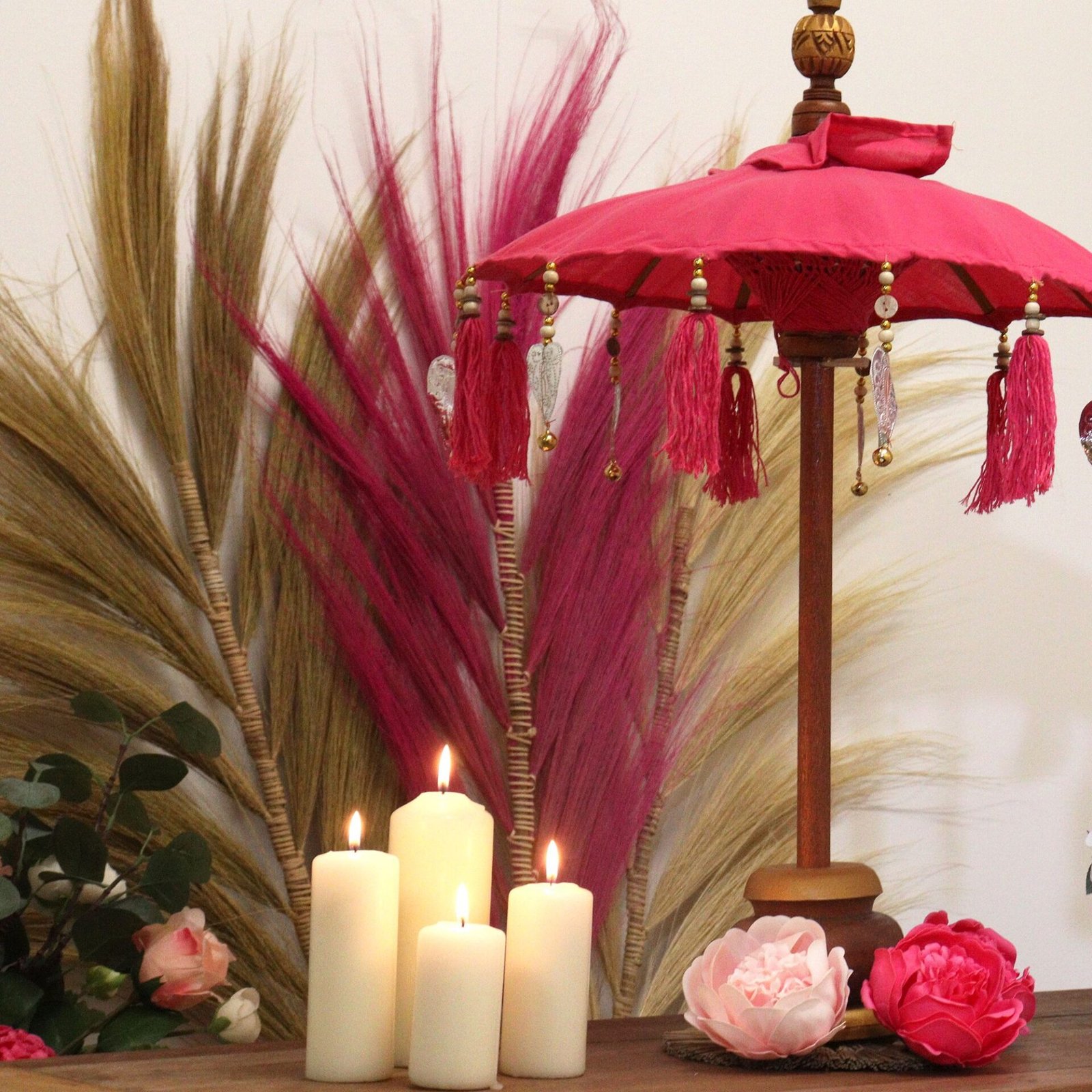 Sombrilla Bali Home Decor - Algodón - Rosa - 40cm - Imagen 6