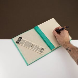 Cuaderno Lokta Mini Tiles – Grande (21x15 cm) – 45 Hojas – Incluye Marcapáginas – Turquesa