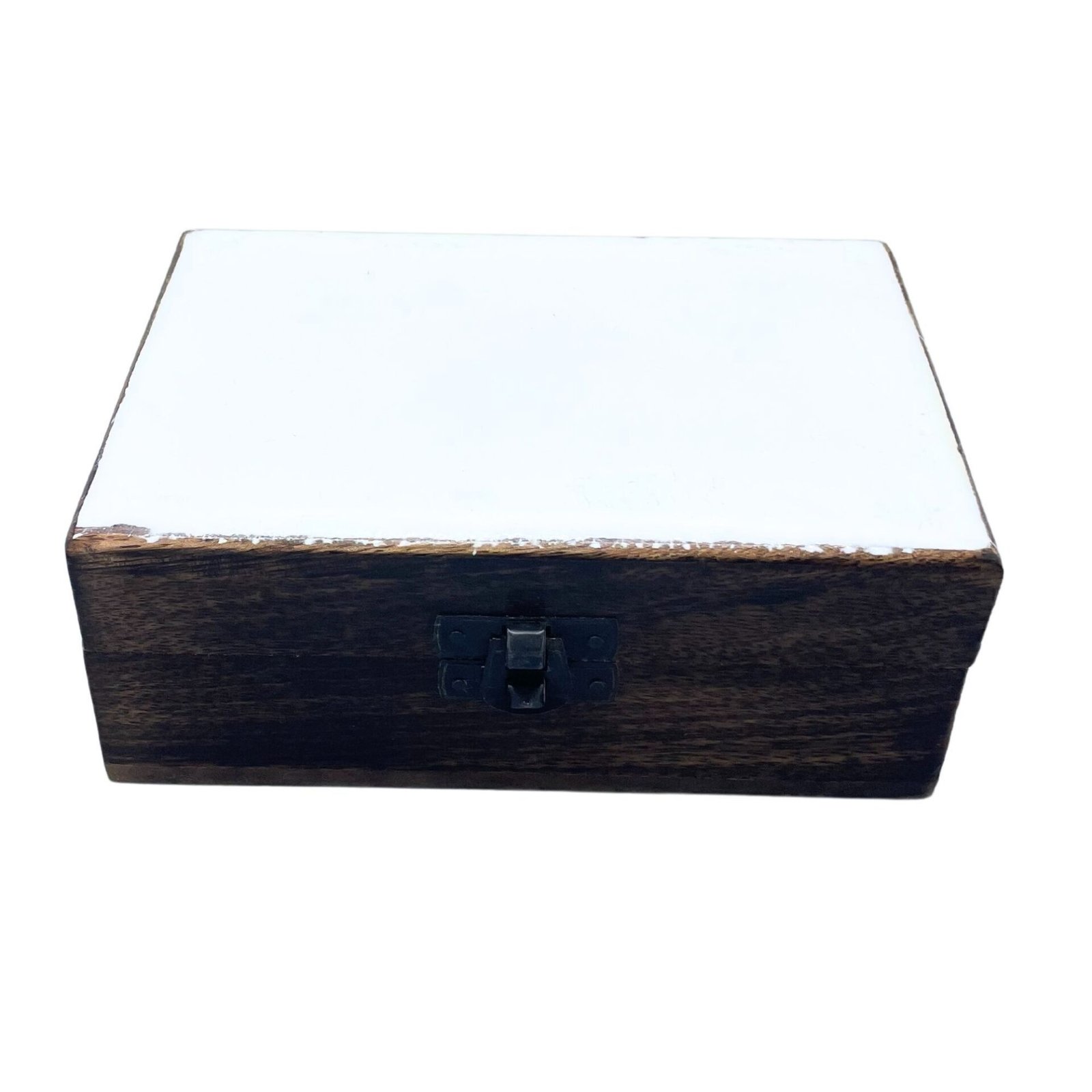 Caja Mediana de Cerámica Esmaltada - 15x10x6cm - Blanca - Imagen 2