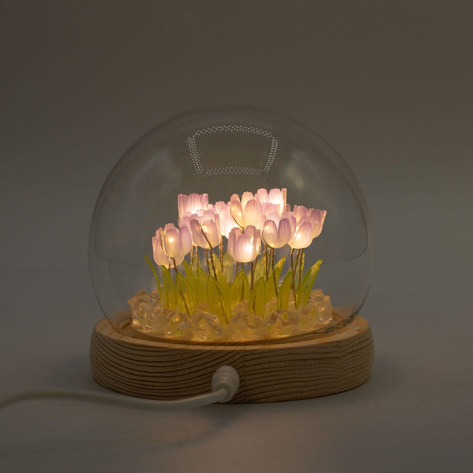 Domo de jardín Brillo Floral - 20 tulipanes - LED USB - Imagen 4