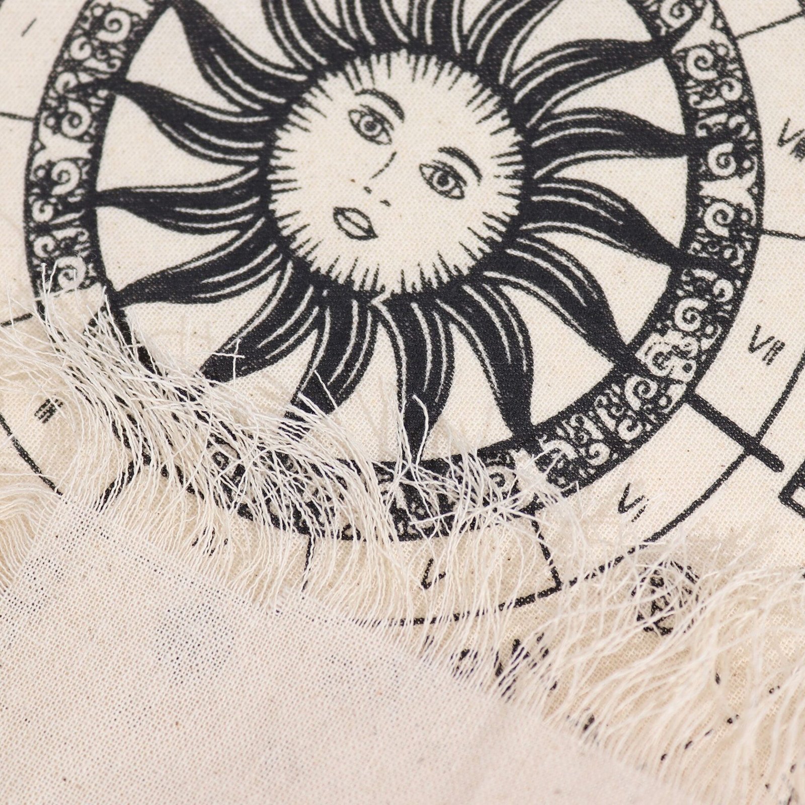 Paño de adivinación con péndulo de bruja antigua - Cara del Sol - Natural y Negro - Imagen 2