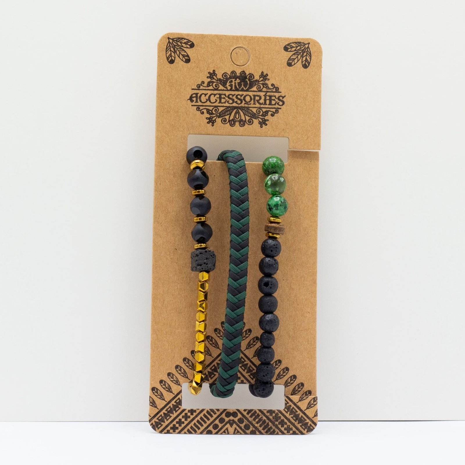 Set de Pulseras para Hombre - Verde Exterior - Imagen 2
