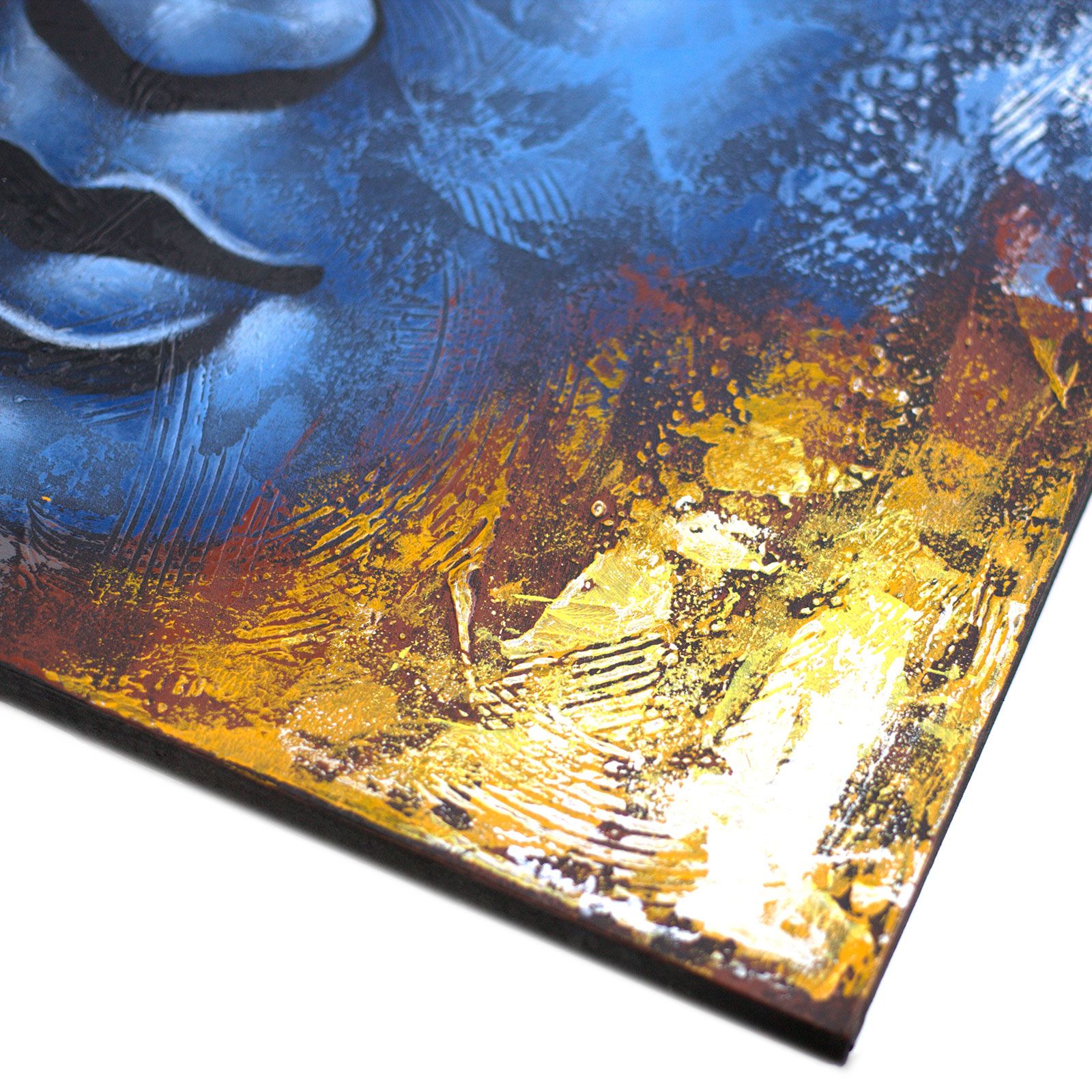 Cuadro de Buda - Cara Azul Abstracta 80x60 cm. - Imagen 2