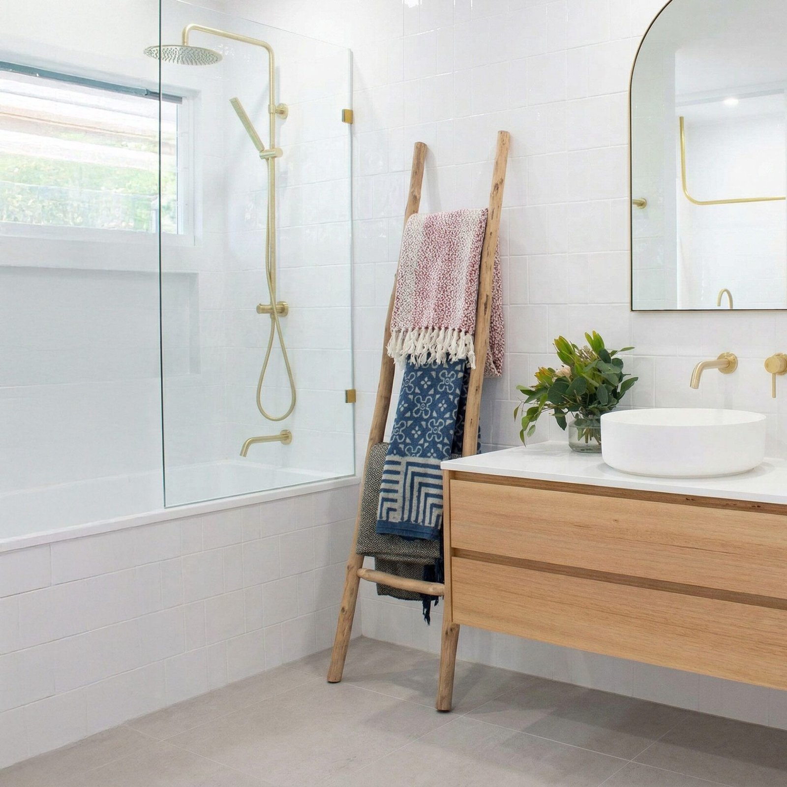 Grande escalera de madera Kemu - 1.5m - natural - Estilo japonés