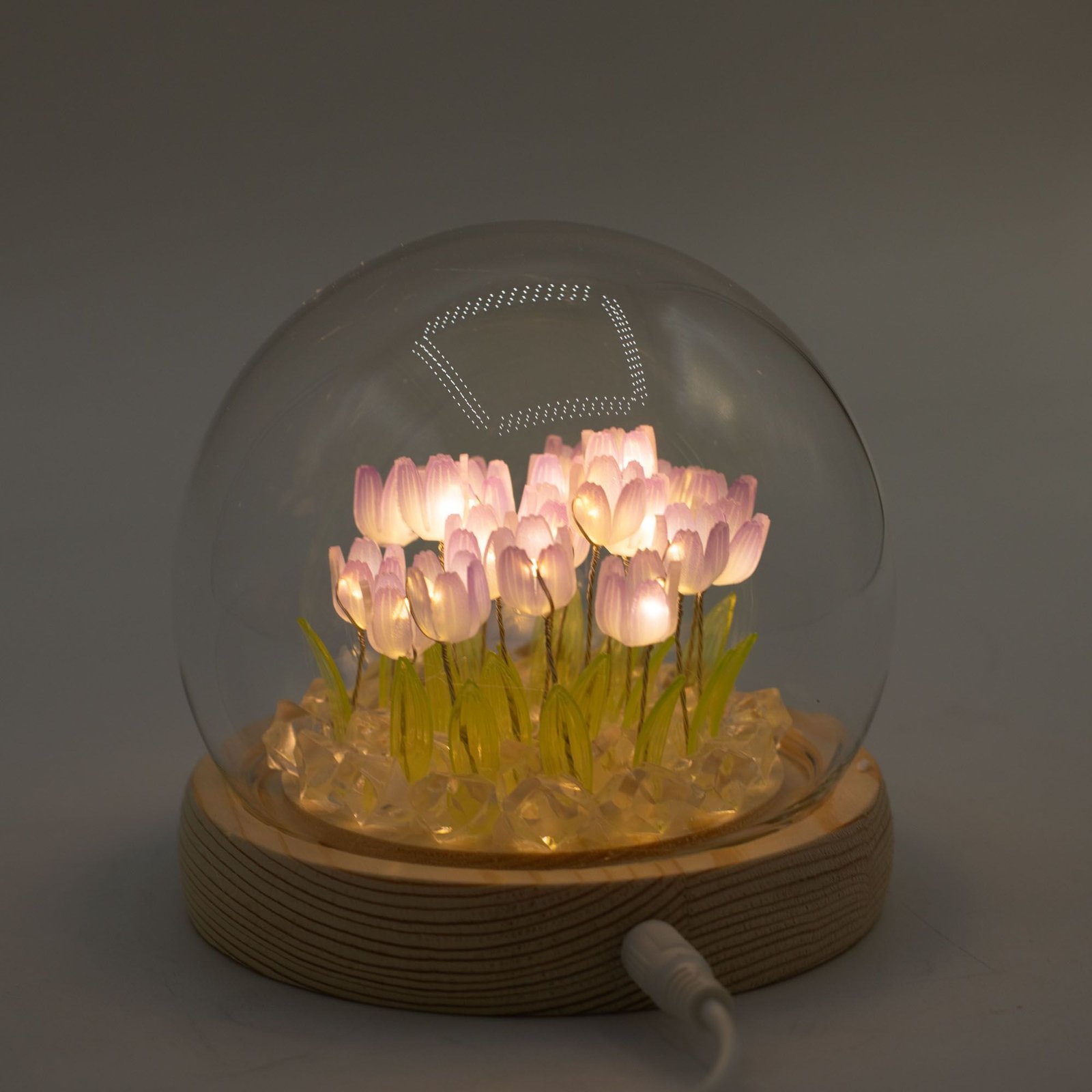 Domo de jardín Brillo Floral - 20 tulipanes - LED USB - Imagen 5