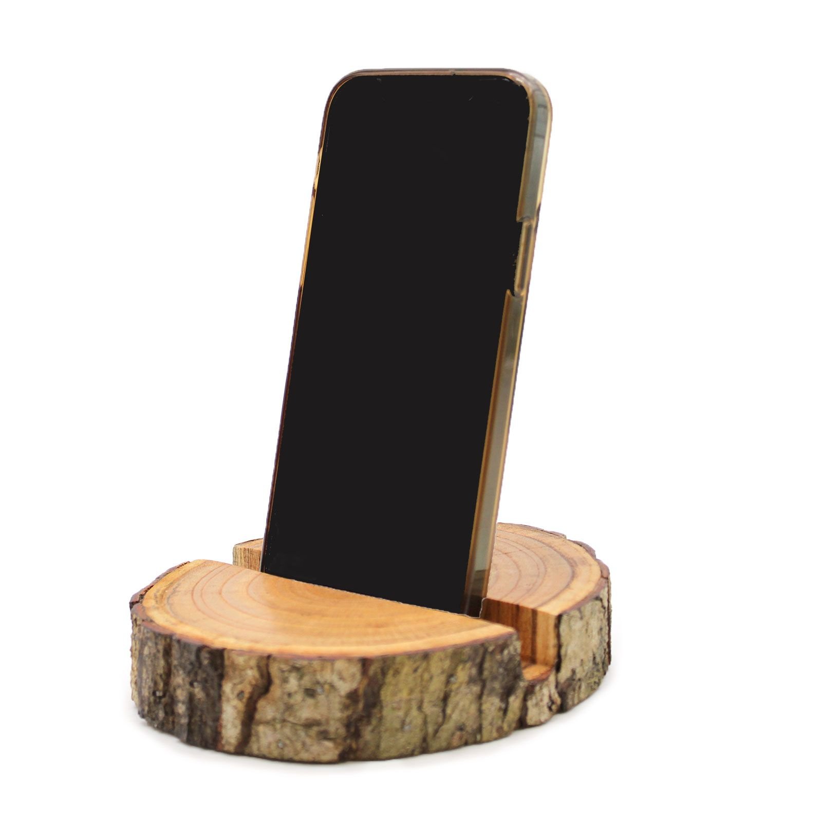 Small Log Phone Holder (full slice) - Natural - Imagen 2