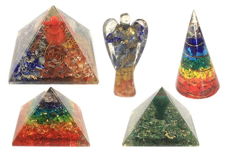 Pirámide de Orgonita - Gemas Chakra - Flor de la Vida de los Siete Chakras- 70 mm - Imagen 2