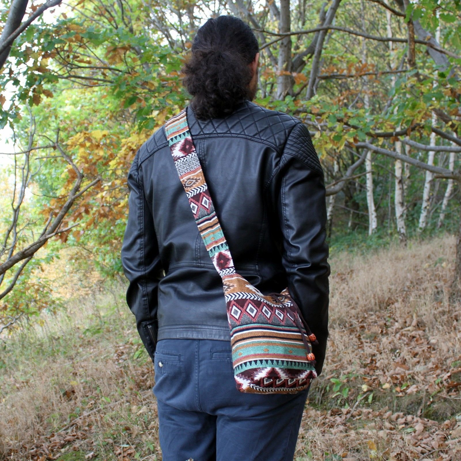 Bolso jacquard Pequeño chocolate - Imagen 2
