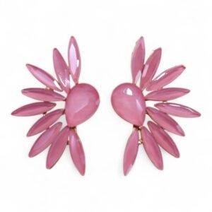 Pendientes de Cristal Vintage - Alas de ángel - Cuarzo Rosa