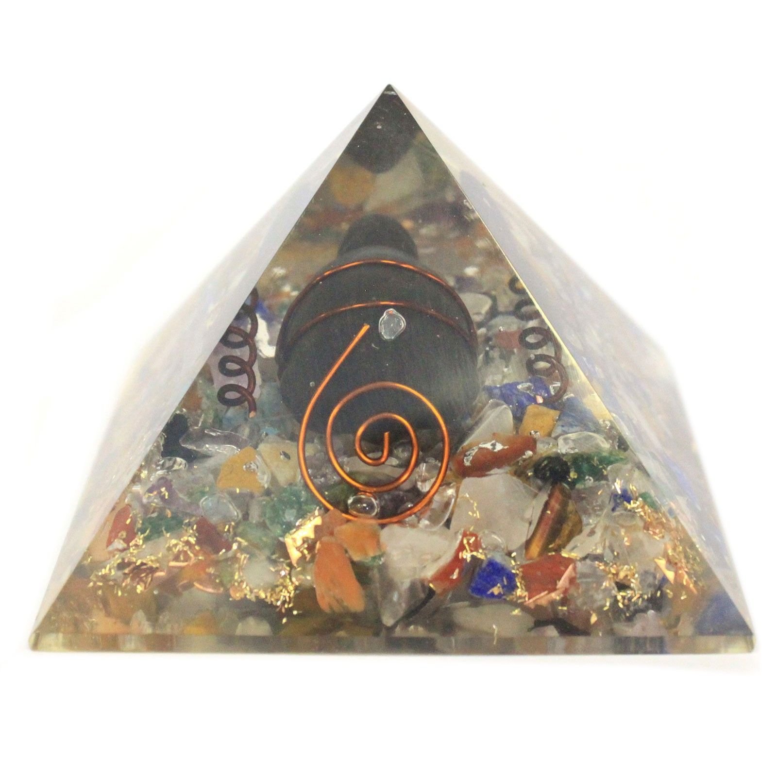 Pirámide de orgonira Gemchips, Cobre, Tortuga 60 mm.