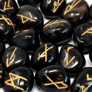Juego de Runa de la India en bolsas - Ónix negro