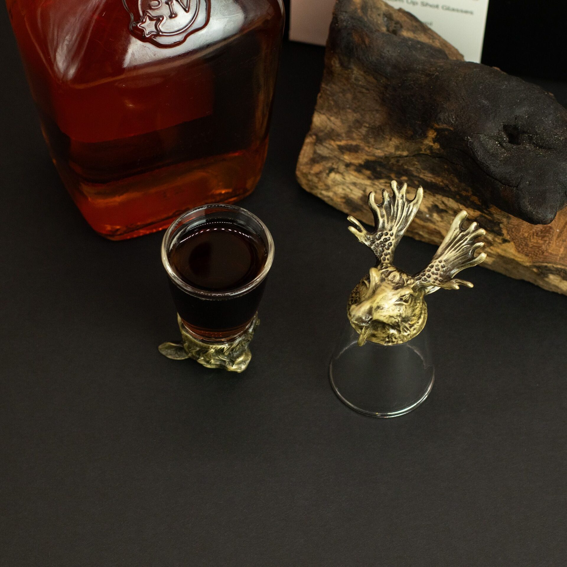 Conjunto de regalo de 12 vasos de chupito Bottom Up (25ml) - Bosque y Criaturas Místicas - Bronce Antiguo - Imagen 7