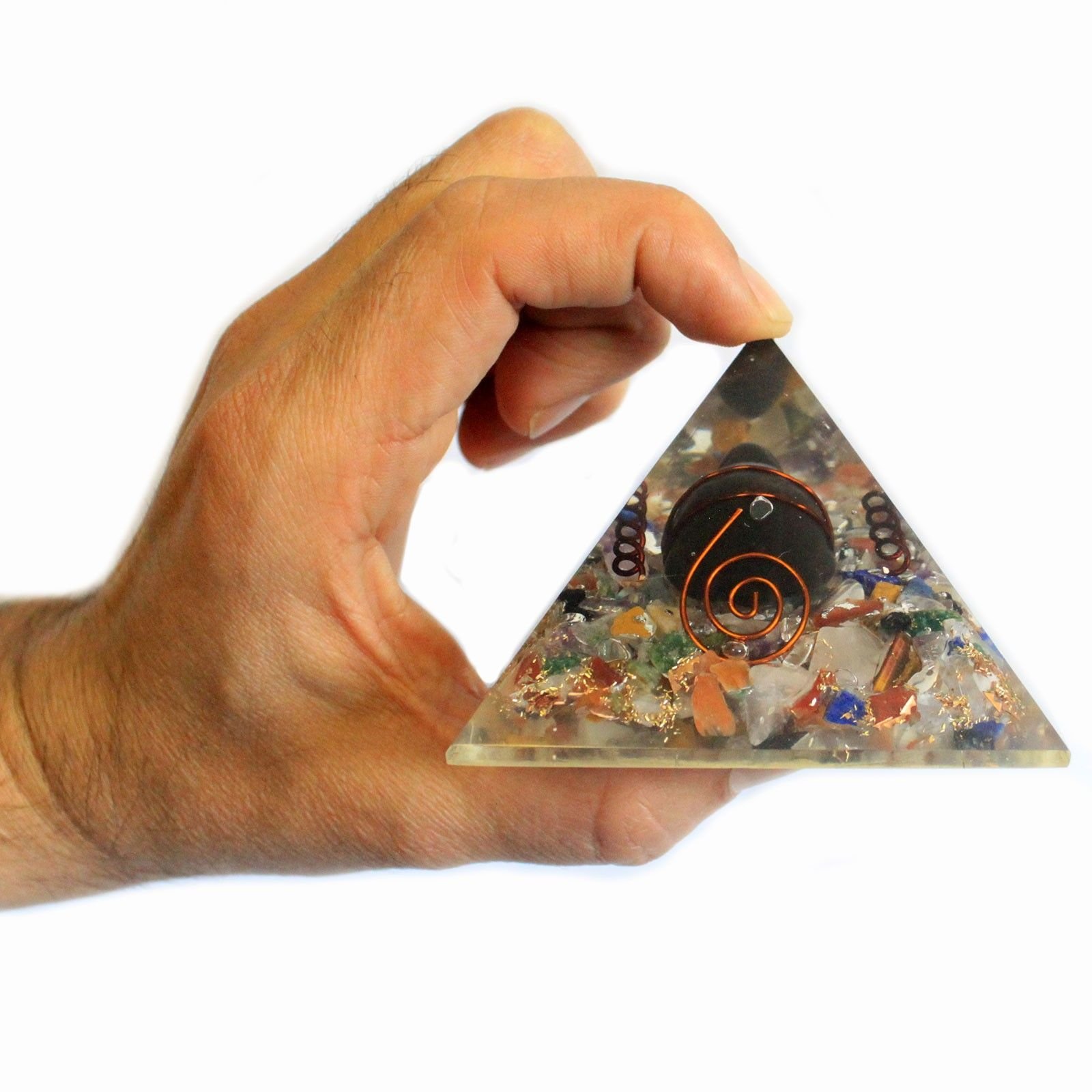 Pirámide de orgonira Gemchips, Cobre, Tortuga 60 mm. - Imagen 2