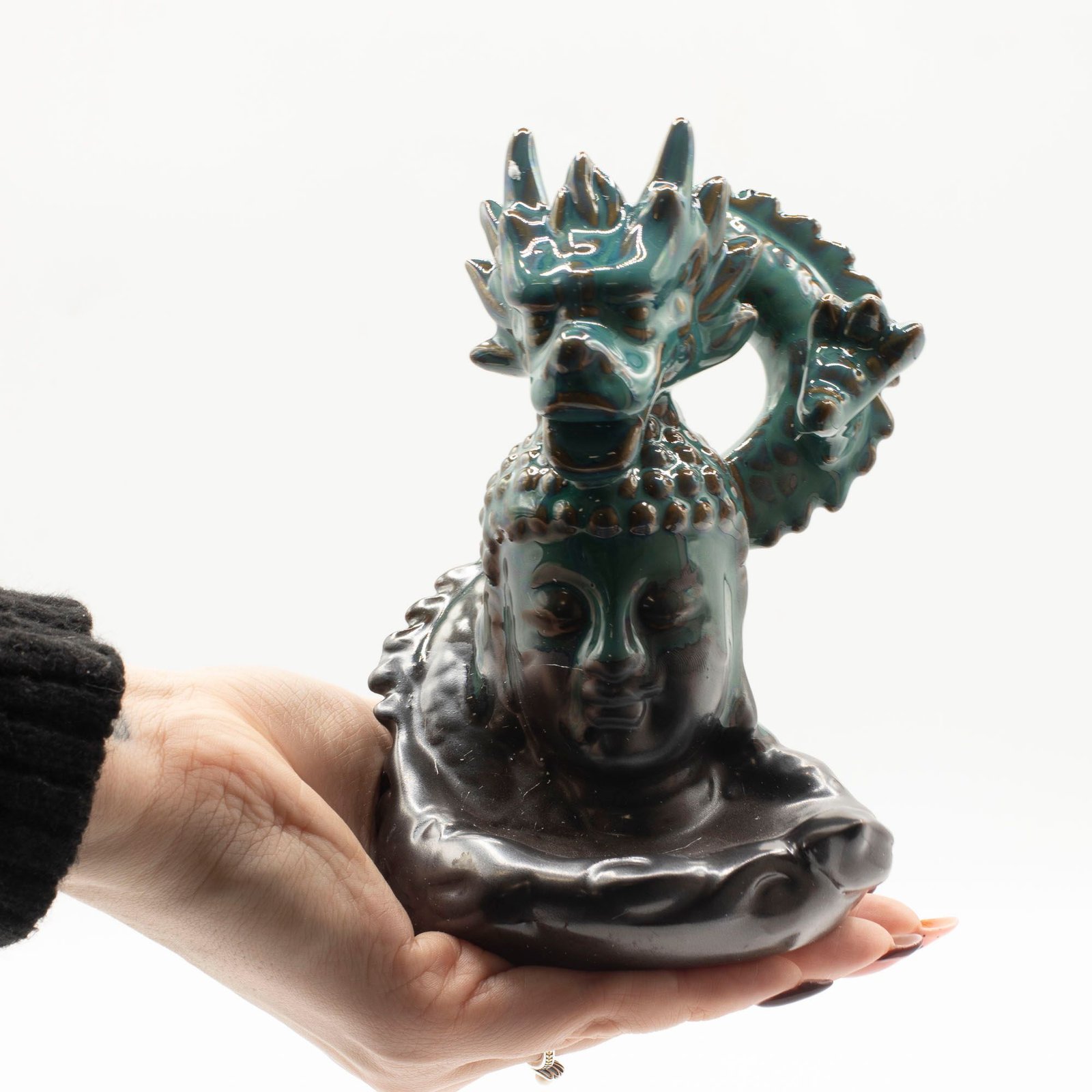 Quemador de incienso de flujo inverso - Dragón sobre Buda - Imagen 3