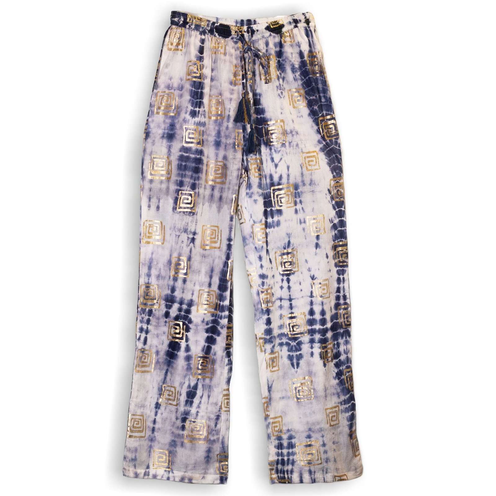 Pantalones - Motivo Griego en Oro y Azul (L-XL) - Imagen 3