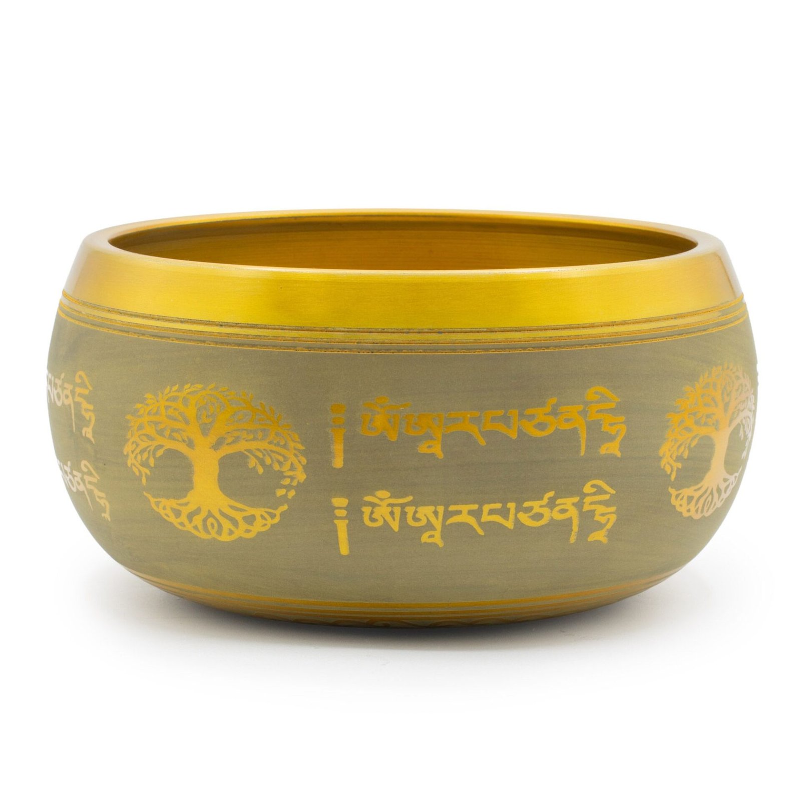 Gran cuenco tibetano de aluminio - Buda del Árbol de la Vida - color cobre (19cm) - Imagen 5