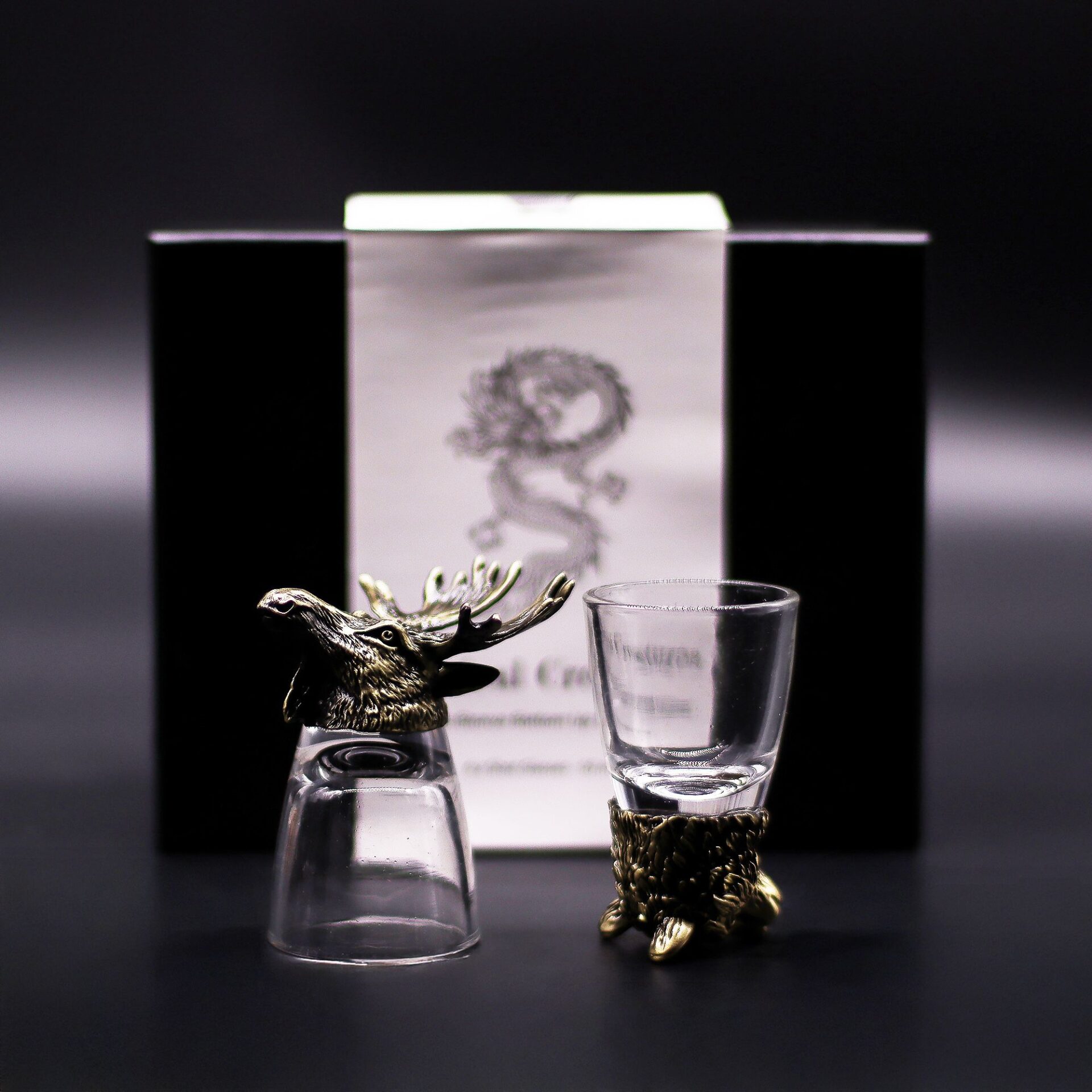 6 vasos de chupito (50 ml) - Criaturas Salvajes del Bosque - Bronce antiguo - Imagen 4