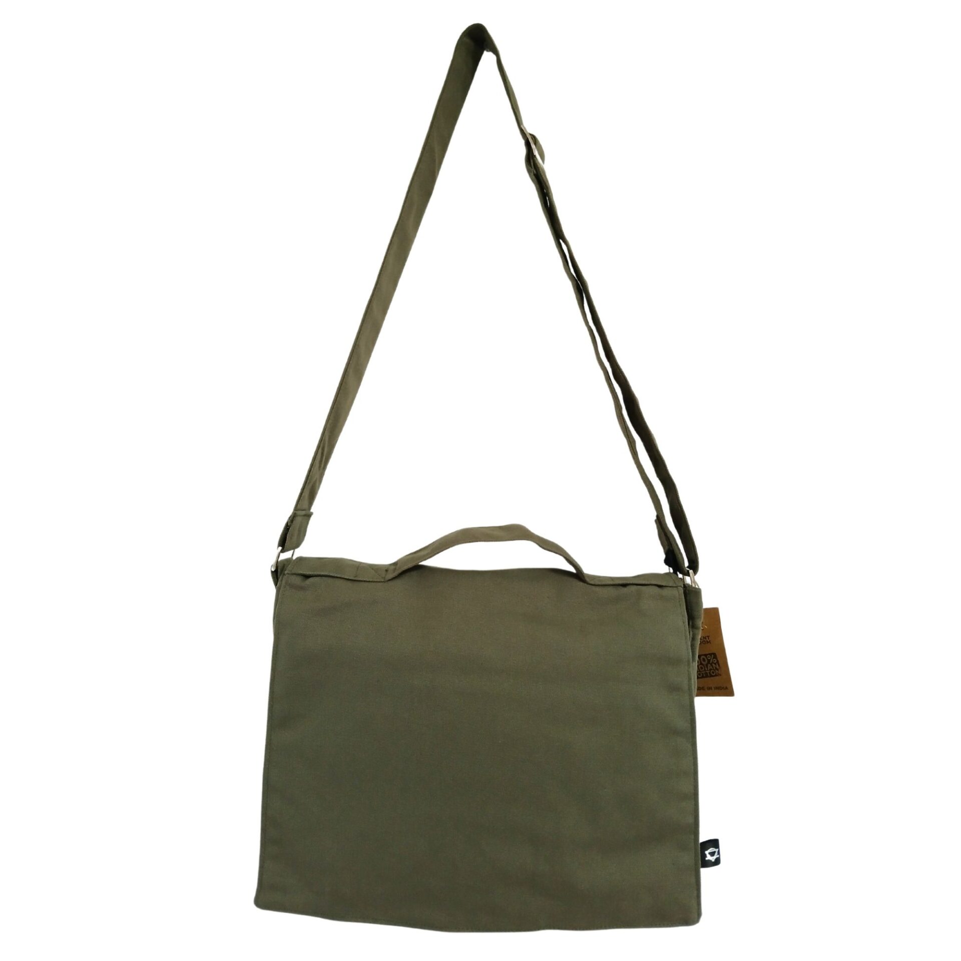 Bolso de lona de algodón para portátil - oliva - Imagen 2