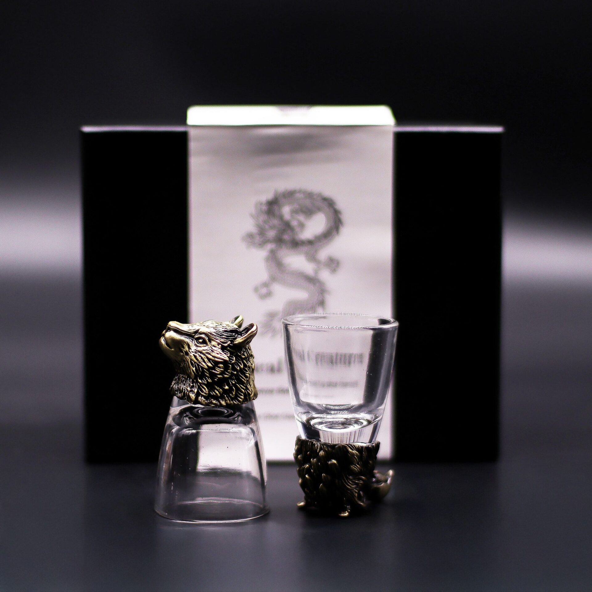 6 vasos de chupito (50 ml) - Criaturas Salvajes del Bosque - Bronce antiguo - Imagen 2