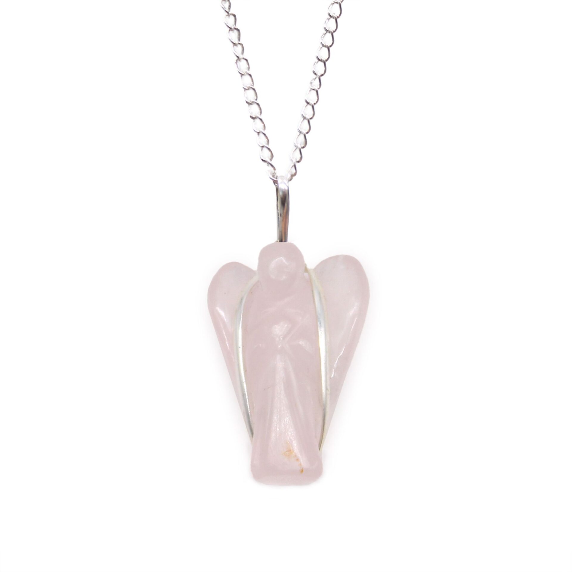 Colgante de ángel de la guarda con piedras preciosas - Cuarzo rosa - Imagen 5