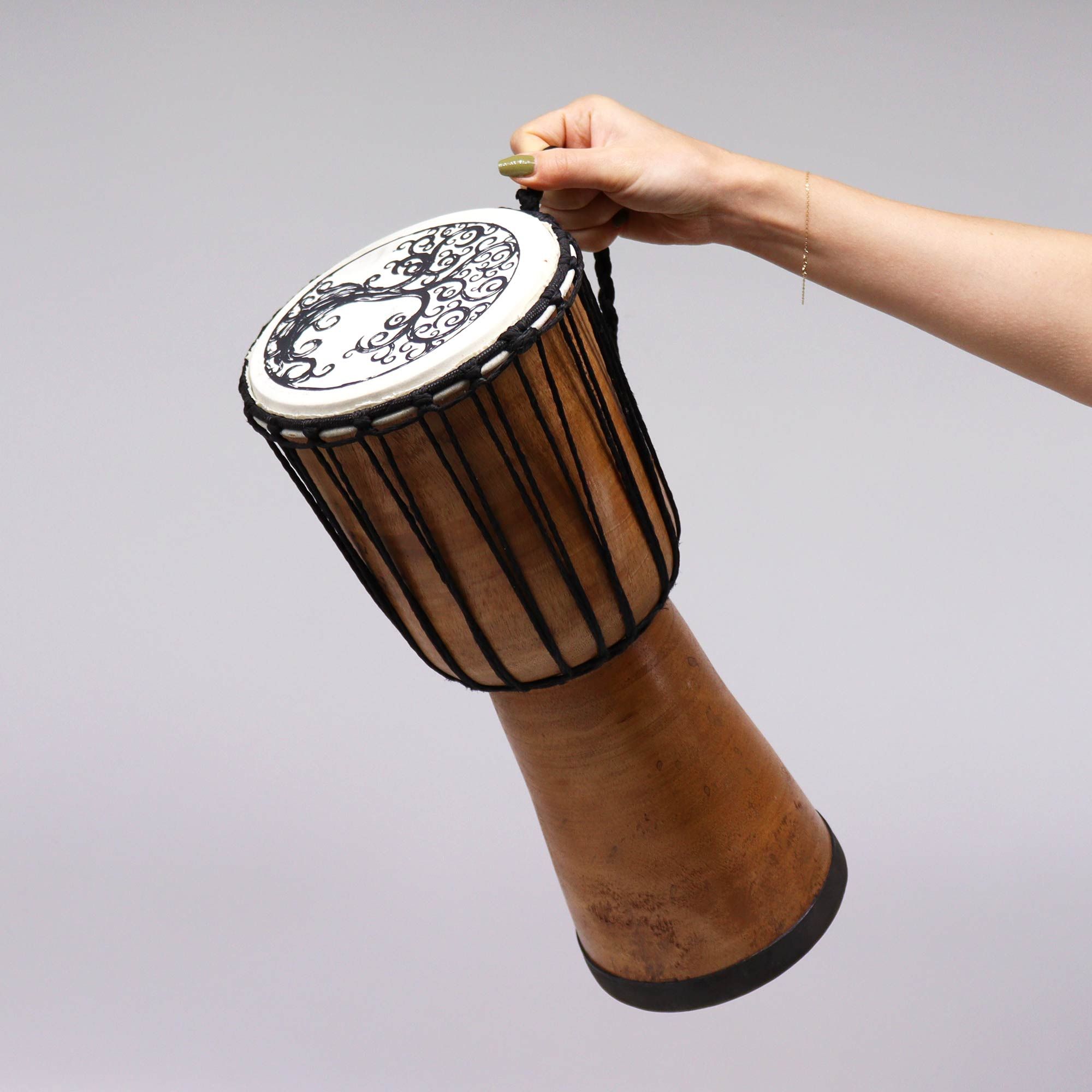 Tambor Djembe hecho a mano con tapa ancha - 40cm - Imagen 2