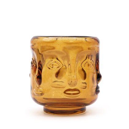 Portavelas con cara de Buda - Ámbar antiguo