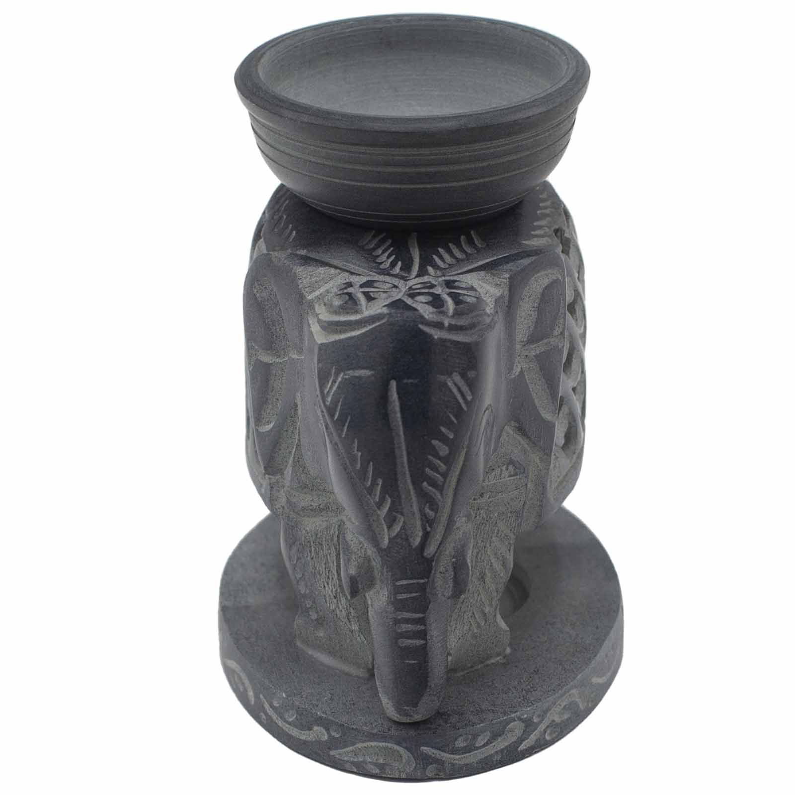 Quemador de aceite de esteatita 10,5 cm - Elefante de pie - Imagen 3