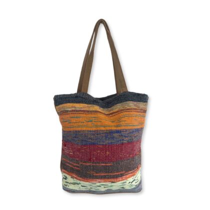 Bolso Grande de Tapetes Reciclados - Tonos de hongos