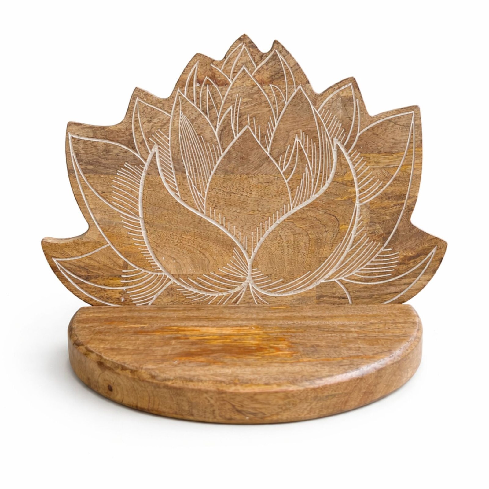 Estante de pared Lotus con acabado lavado blanco - Imagen 2