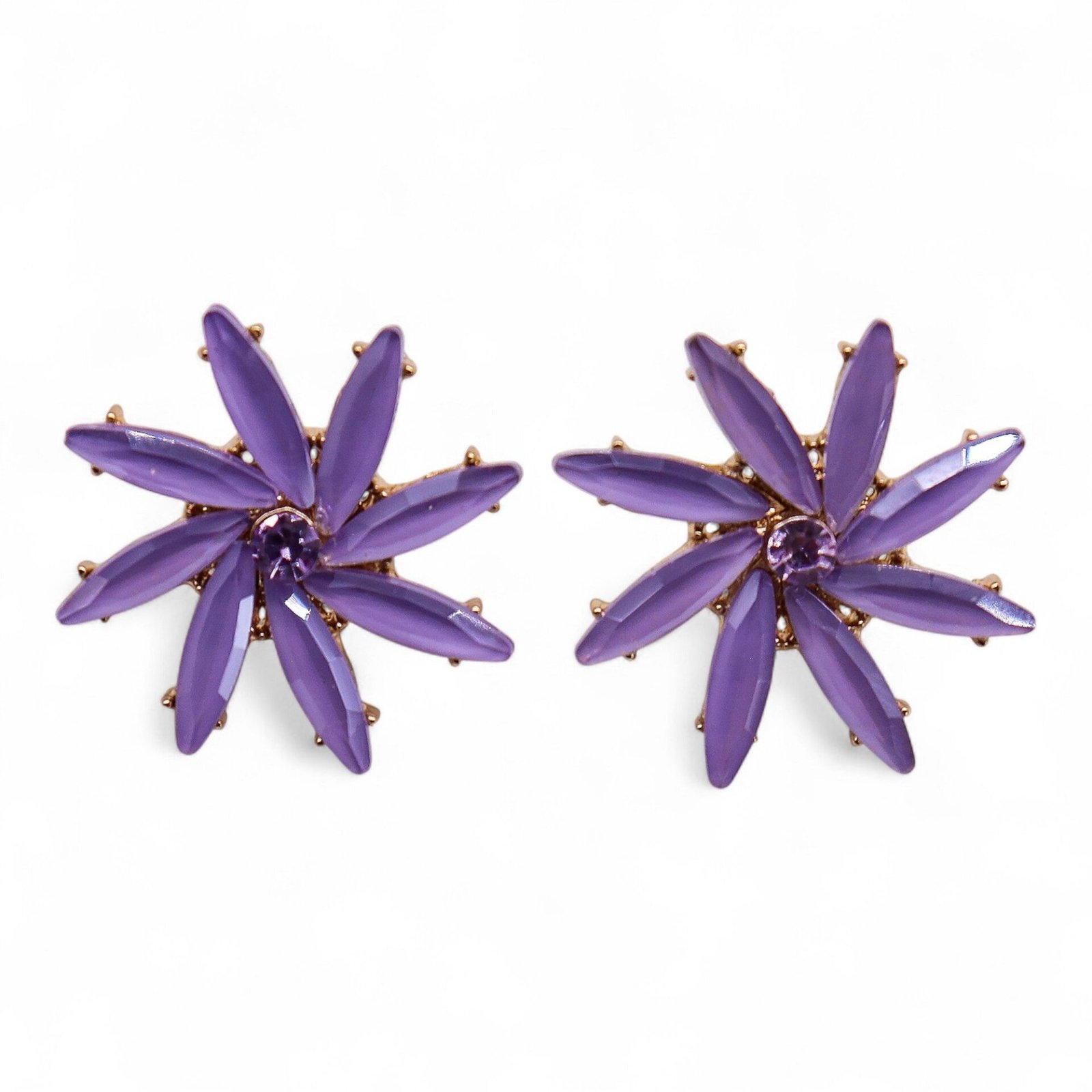Pendientes de Cristal Vintage - Flores - Lavanda - Imagen 5