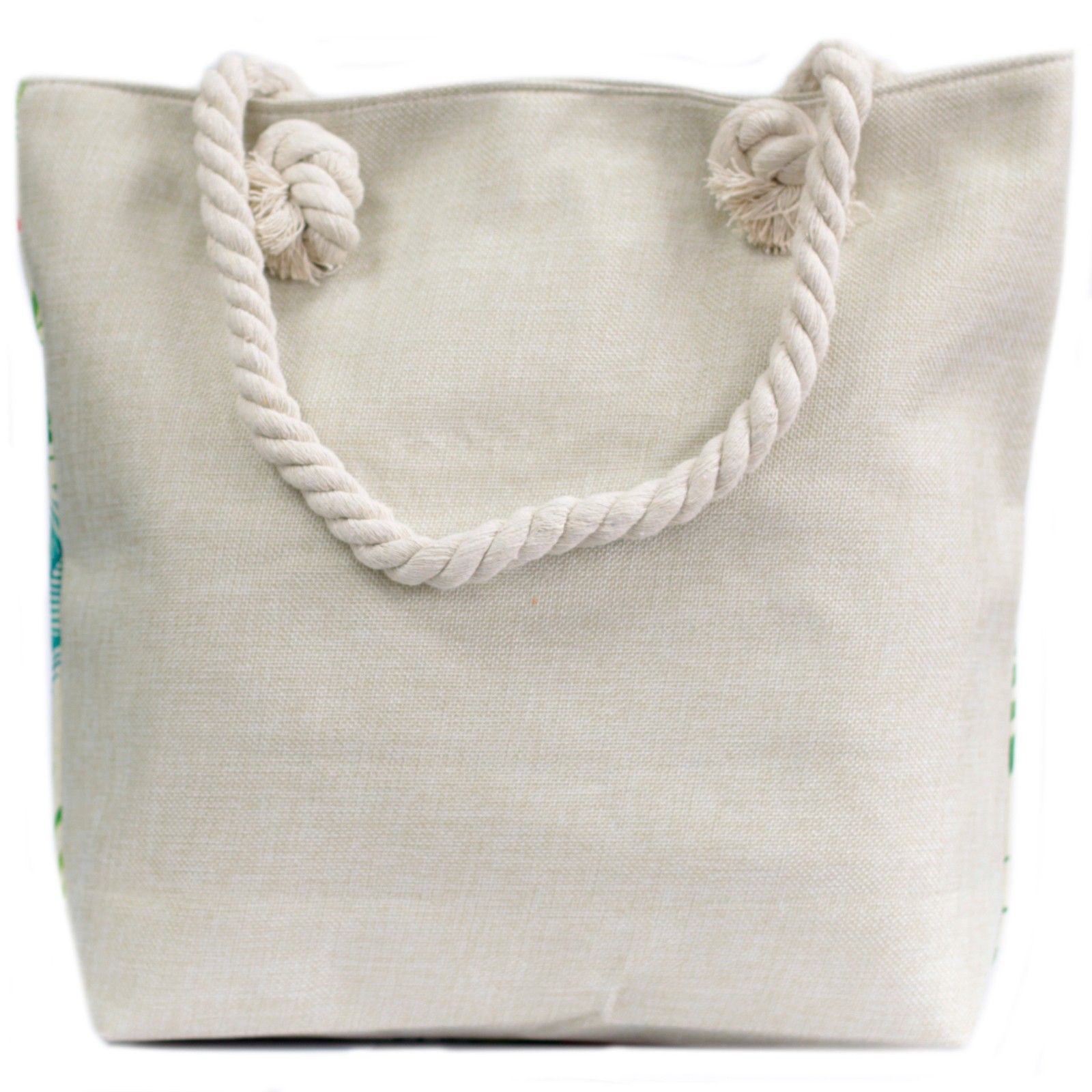 Bolso shopper con asa de cuerda - flamenco en laguna - Imagen 3