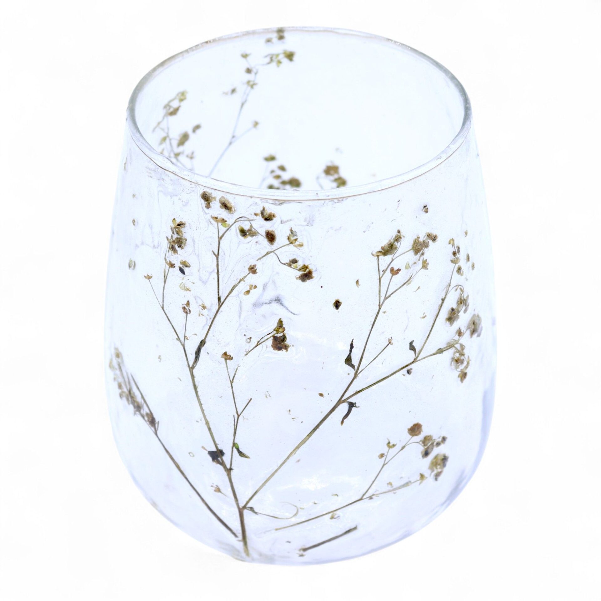 Portavelas de cristal floral natural - Jarrón - Margarita - (12x11cm) - Imagen 2