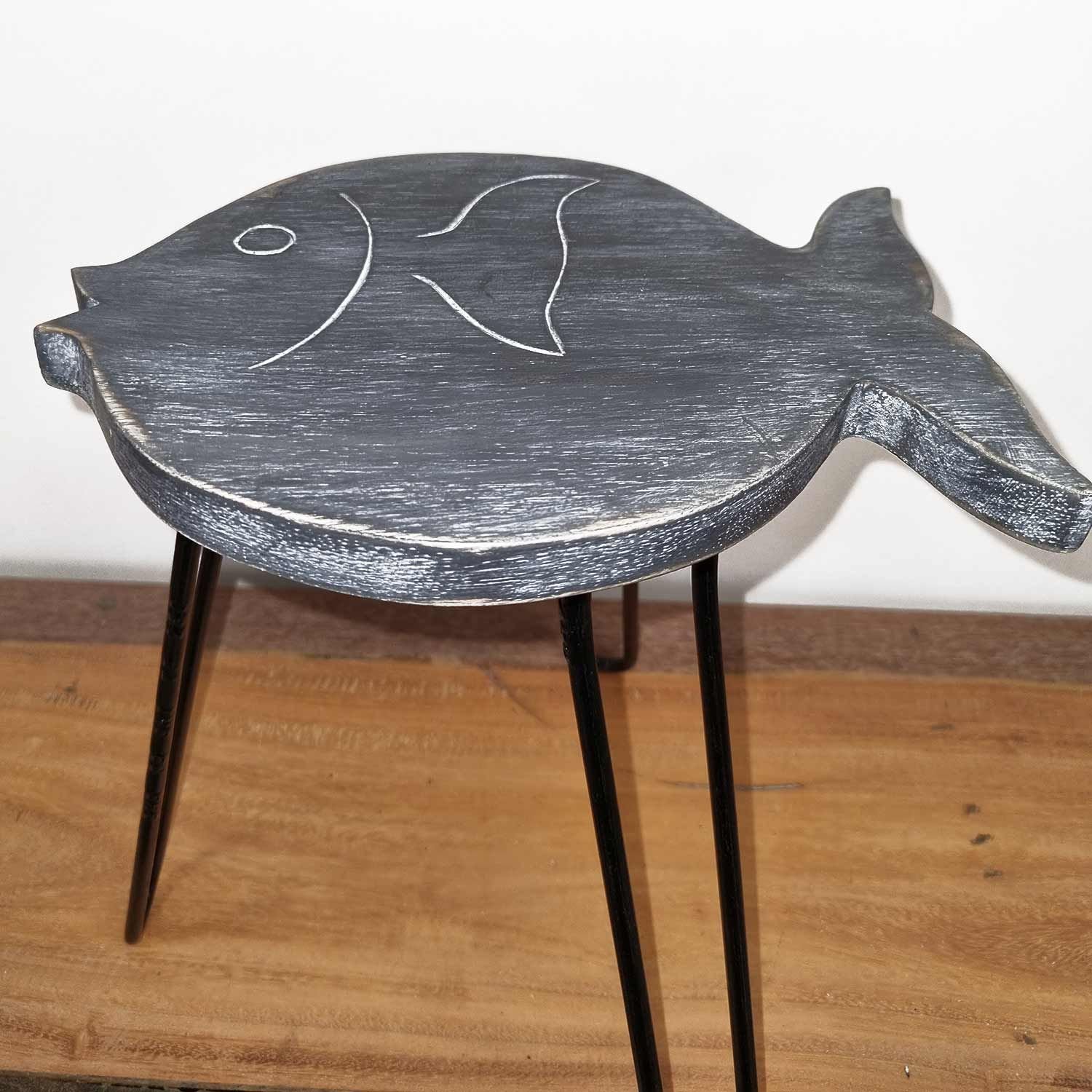 Mesa de Madera de Albasia - Grisáceo - Imagen 3