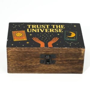 Caja esmaltada mediana - Confía en el Universo