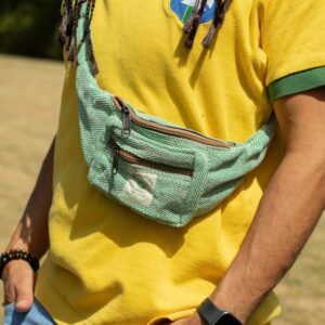 Bolso Tipo Cinturón de Estilo Cáñamo y Algodón (o Riñonera) - Salvia