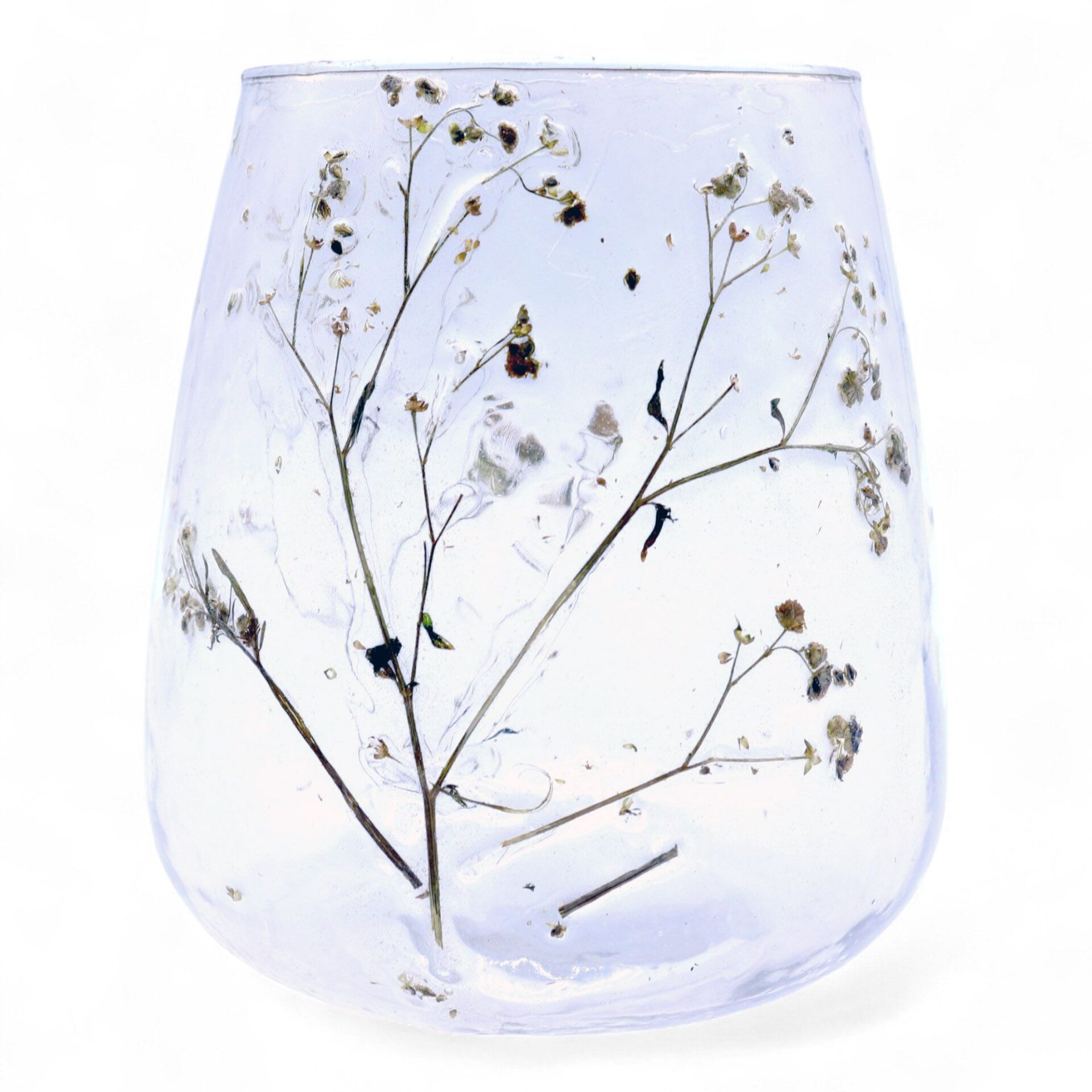 Portavelas de cristal floral natural - Jarrón - Margarita - (12x11cm) - Imagen 3