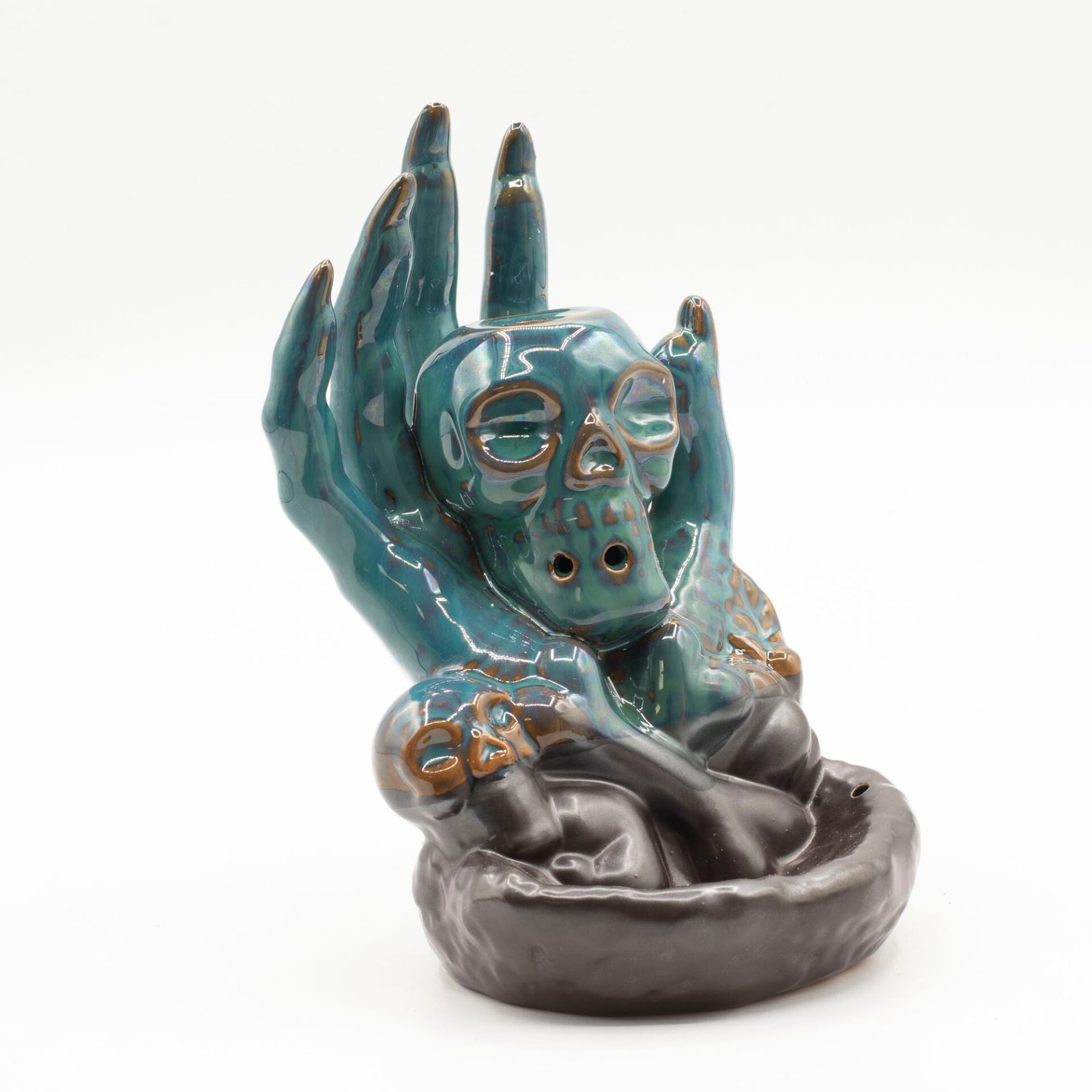 Quemador de incienso de flujo inverso - Calavera en la mano - Imagen 2