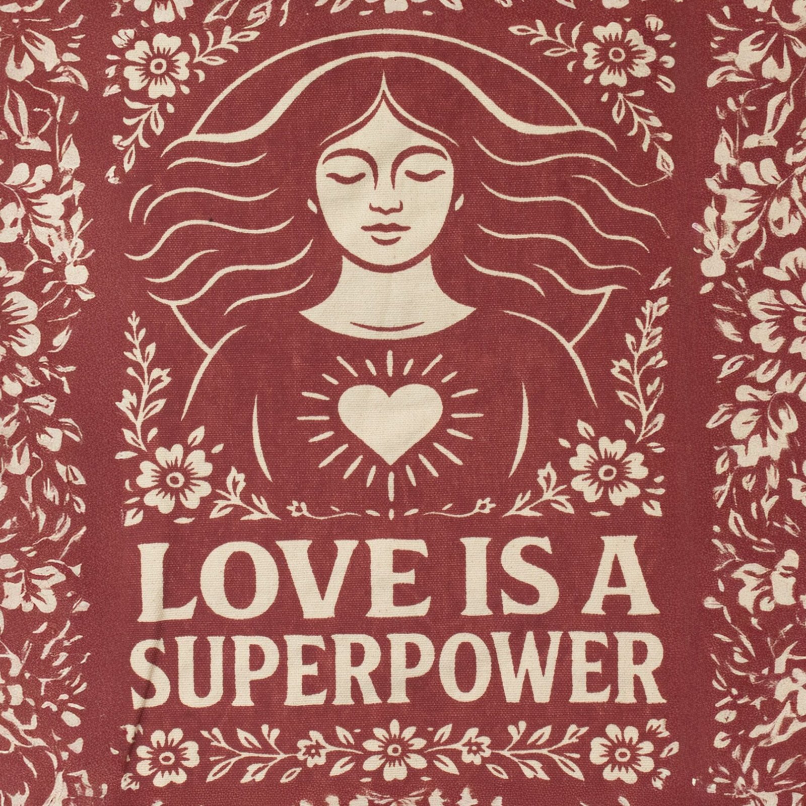 Nomad Sari Iconic Toni Tote Bag - El amor es un superpoder - Natural 10oz - Imagen 4