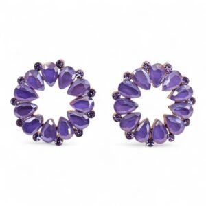 Pendientes de Cristal Vintage - Aro - Lavanda