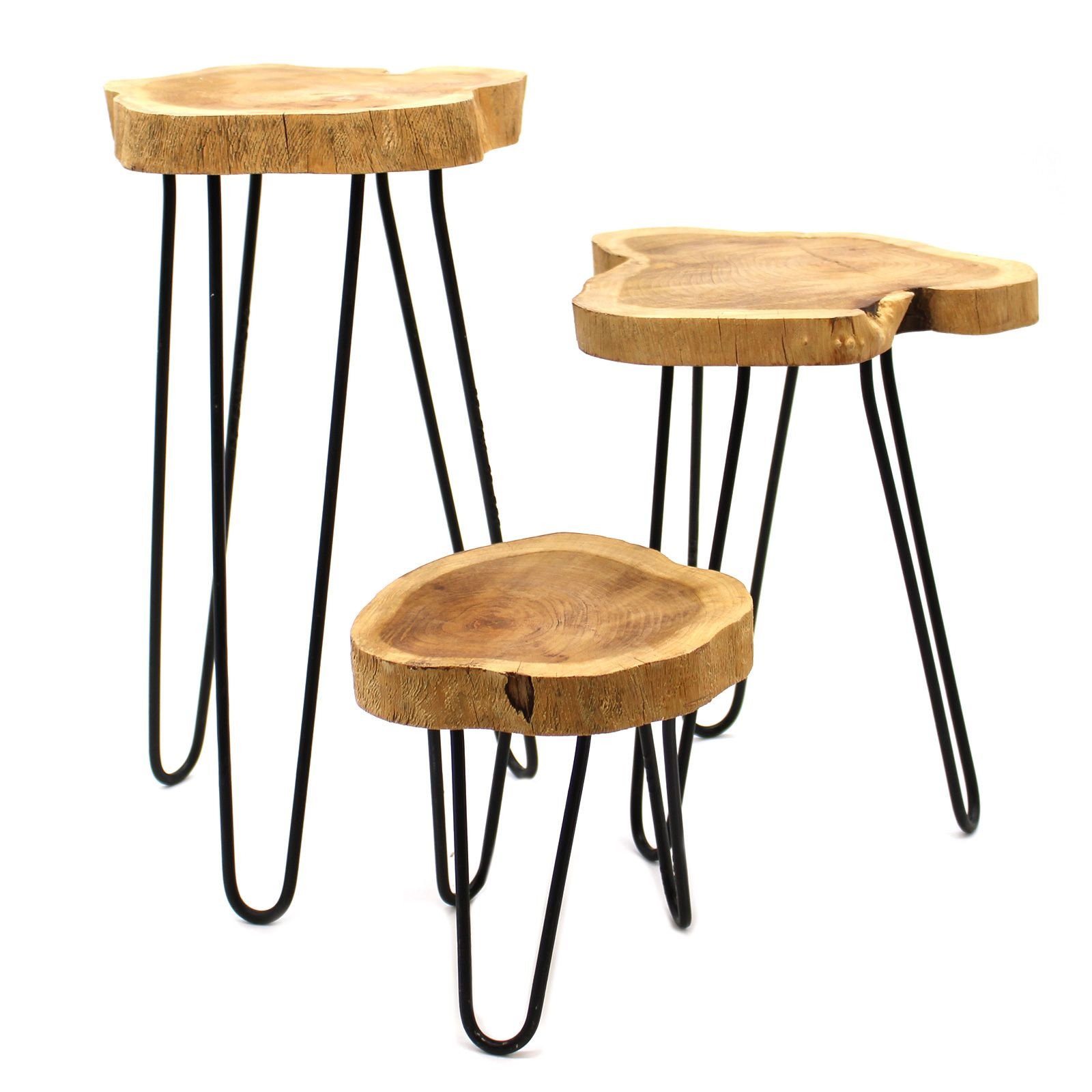 Juego de 3 maceteros de madera Gamell - Natural - Imagen 6
