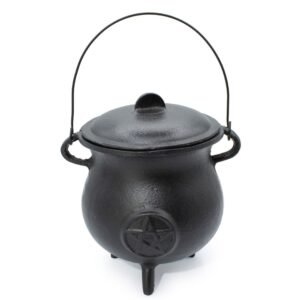 Caldero de hierro fundido extra grande con pentágono de 23x18 cm (al menos 4 kg)