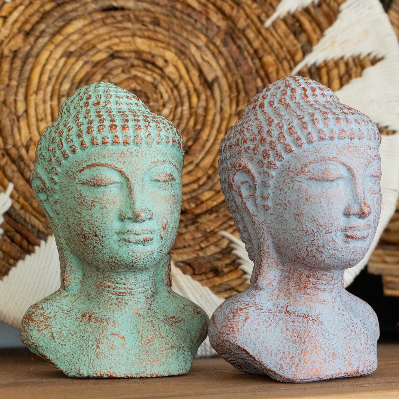 Cabeza de Buda Tranquilidad - Cobre verde - Imagen 2