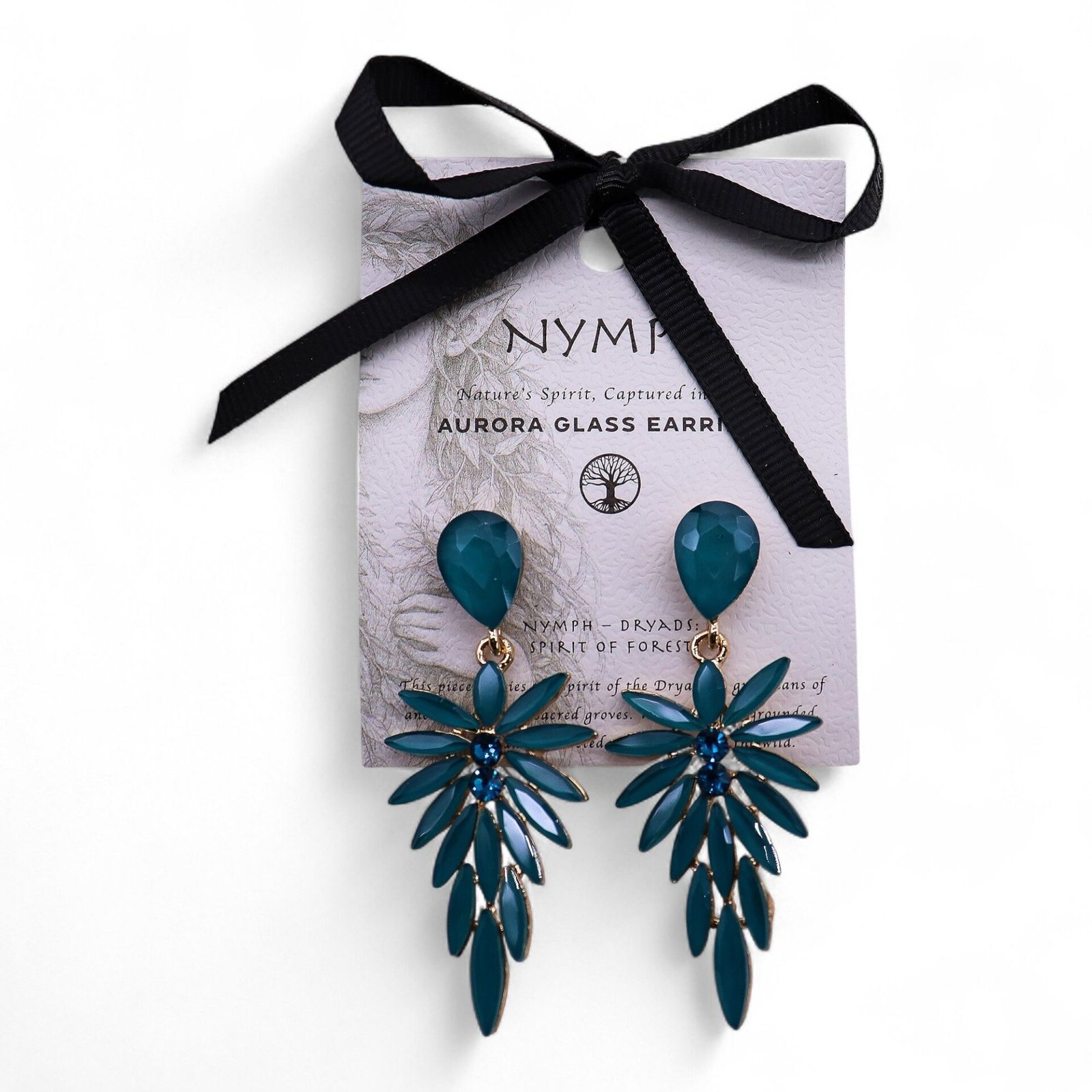 Pendientes de Cristal Vintage - Largo - Verde Turquesa - Imagen 3