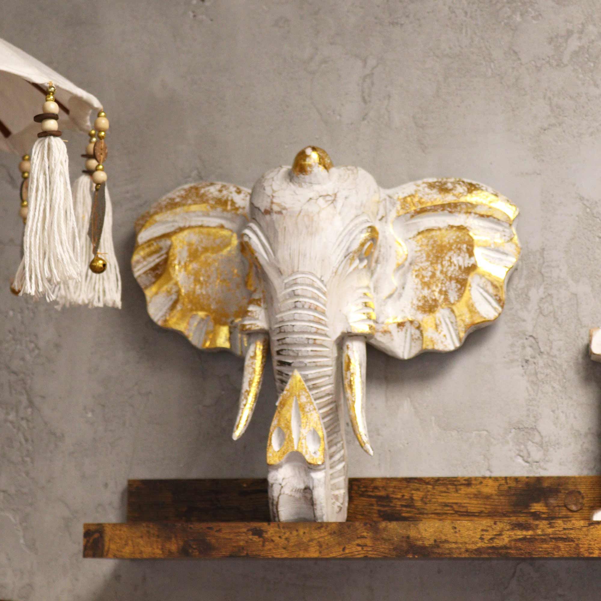 Cabeza de Elefante - Oro y Blanco - Imagen 3